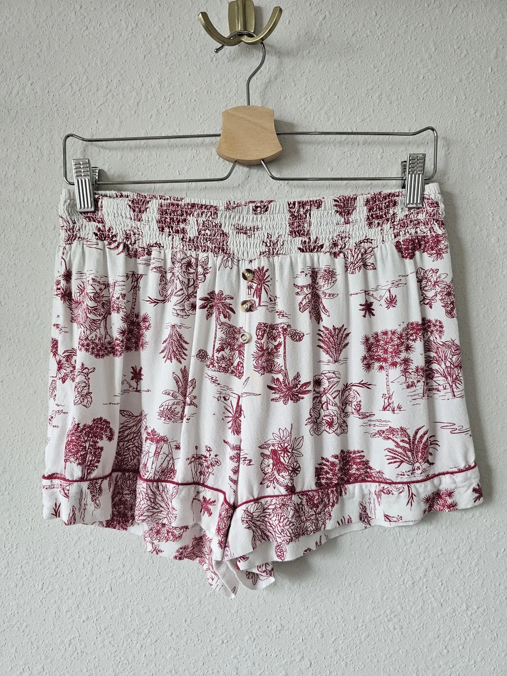 Topshop Red Toile Short Pajama Set - Women's Two-Piece Sleepwear - Picture 8 of 10